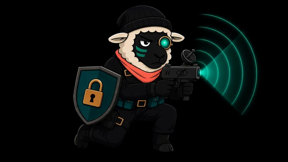 Sleeper Cell, the unit's privacy scout, sweeping for bots with a radar